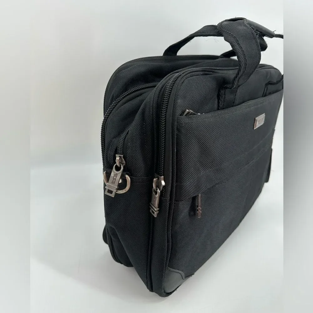 Tumi Organizer Portfolio Briefcase Laptop Bag Black Travel Bag Flawed
